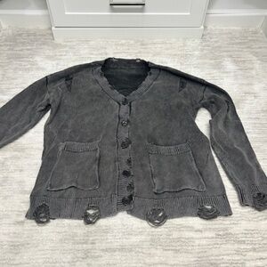 Brand new: Sweater Old Washed Woolen Knitted Cardigan Single Breasted Pocket siz